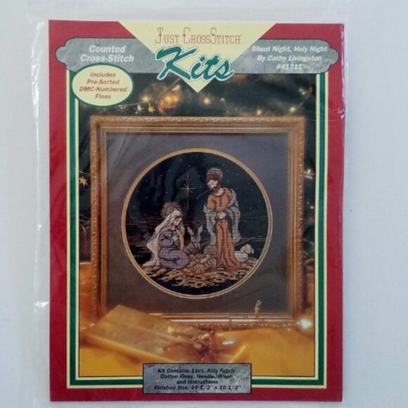 Silent Night Holy Night Just Cross Stitch Cathy Livingston Kit No 41711 - Picture 7 of 7